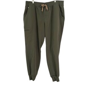 Figs Women’s Olive Green Zamora Jogger Scrub Pants Size XXL Petite Style 1000208